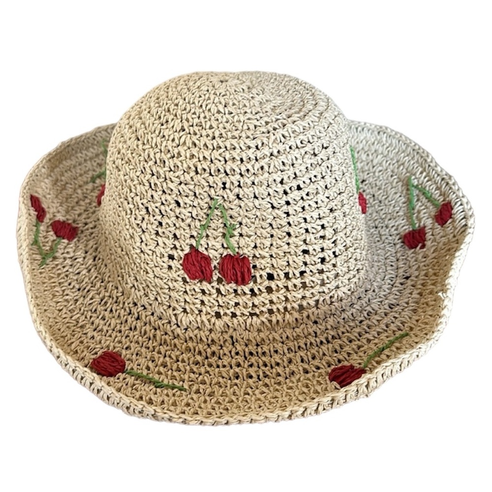 🆕 Vince Camuto Cherry Straw Sun Hat